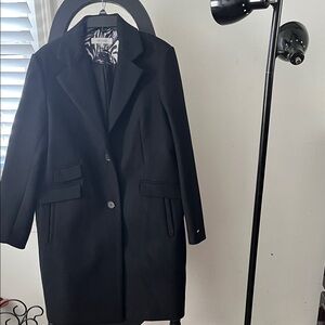 Nine West Black Single-Breasted Pea Coat